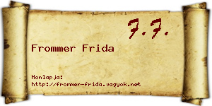 Frommer Frida névjegykártya